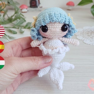 Patrón de muñeca de crochet Mini Sirena: Copo de Nieve Amigurumi (Patrón PDF)