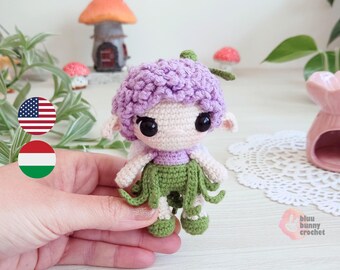Mini Flower Fairy Crochet Pattern: Lavender Amigurumi Doll (PDF Download)