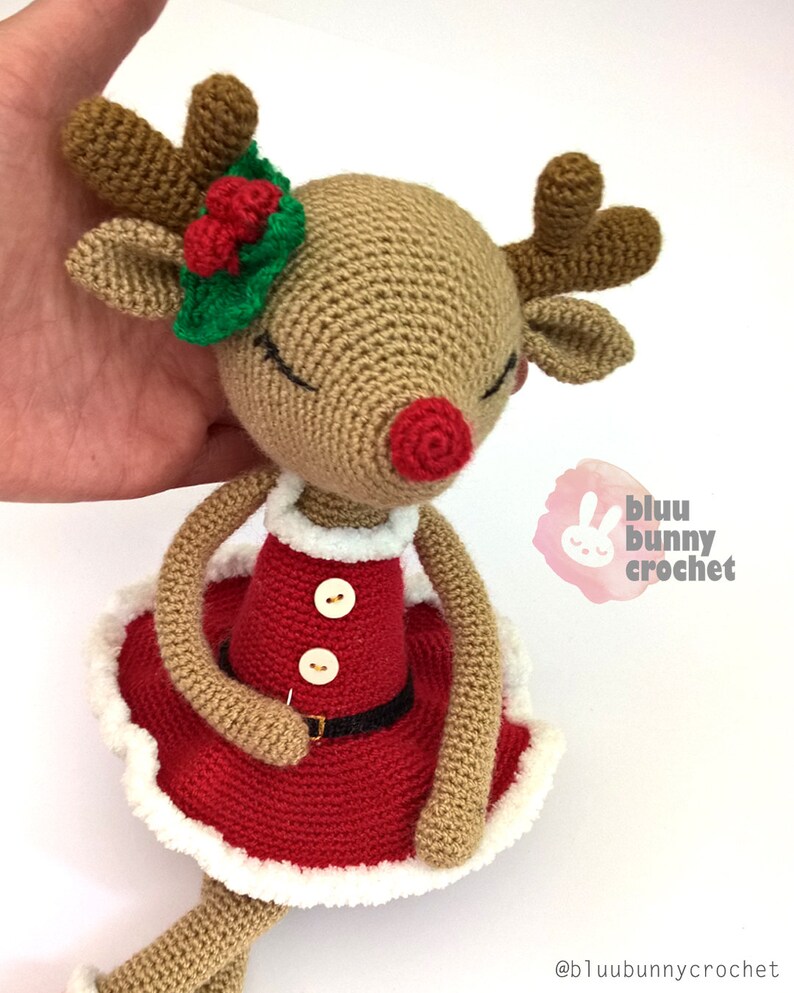 Amigurumi Reindeer Pattern Ballerina Crochet Deer Doll Pattern Christmas Crochet Fawn Decoration Idea for Living Room