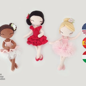 Mini Ballerina Crochet Doll Pattern: 3in1 Amigurumi Pattern Pack
