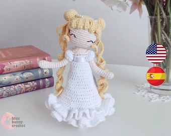 Ballerina Princess Fairy Doll Crochet Pattern -Eng/Esp Fairy Amigurumi Bride Doll Pattern, Mini 15cm/6inches Hada Crochet Doll Pattern