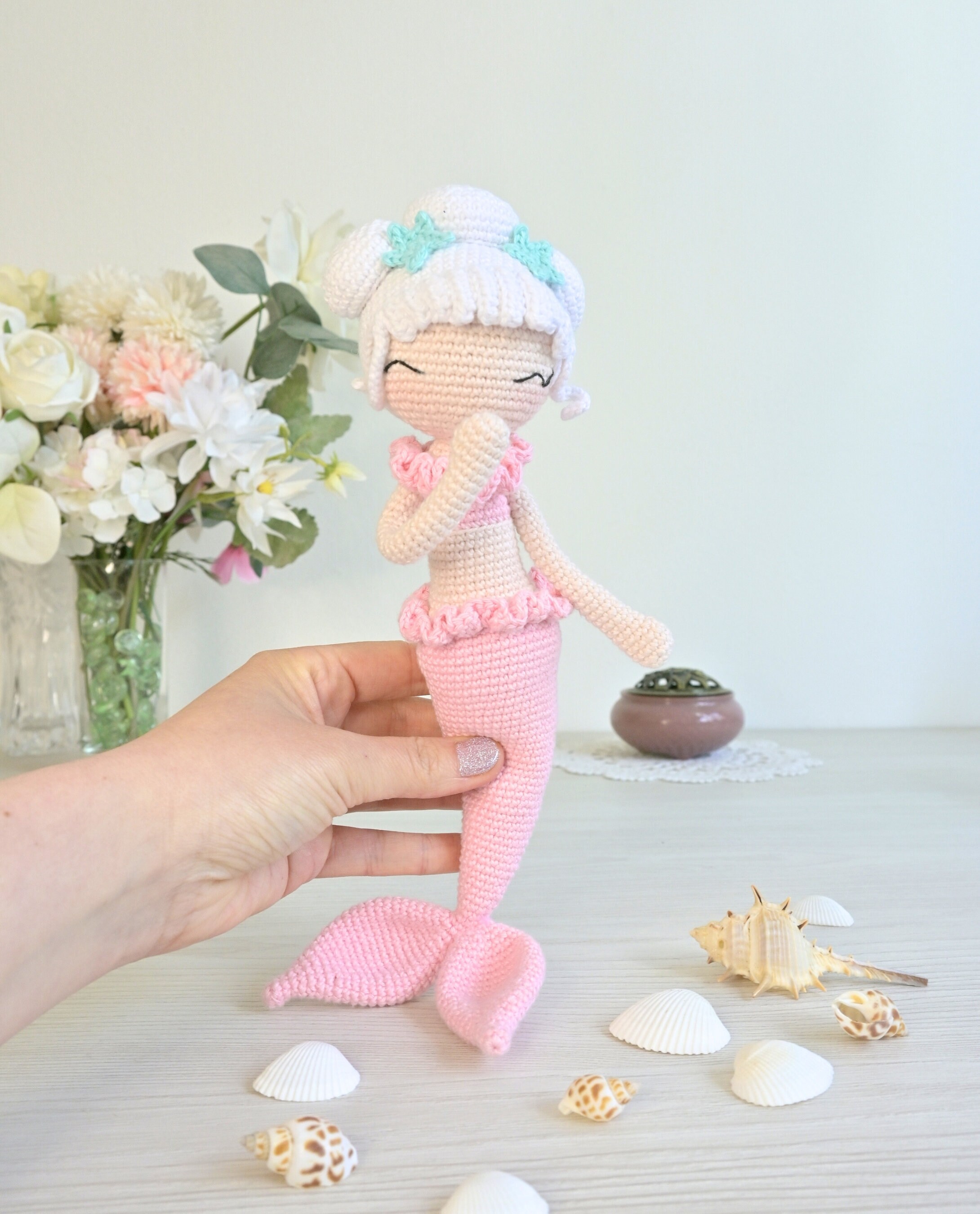 人魚のあみぐるみ人形の編み図 - Etsy 日本