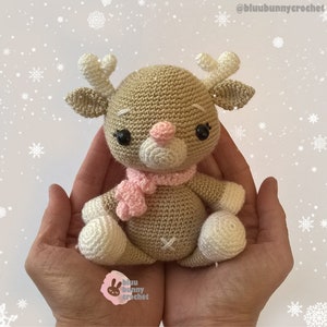 Reindeer Crochet Pattern for Christmas, Amigurumi Deer Pattern, Christmas Crochet decoration