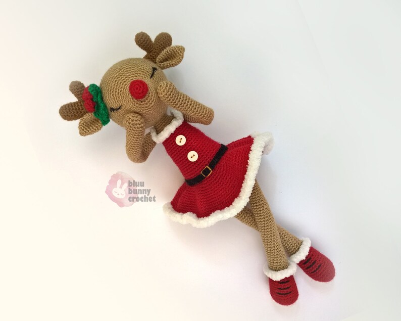 Amigurumi Reindeer Pattern Ballerina Crochet Deer Doll Pattern Christmas Crochet Fawn Decoration Idea for Living Room