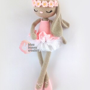 Ballerina Crochet Doll Pattern Pack, 3in1 14,5 inches 37cm Doll Amigurumi Doll Pattern, Bunny, Cat, Unicorn image 6