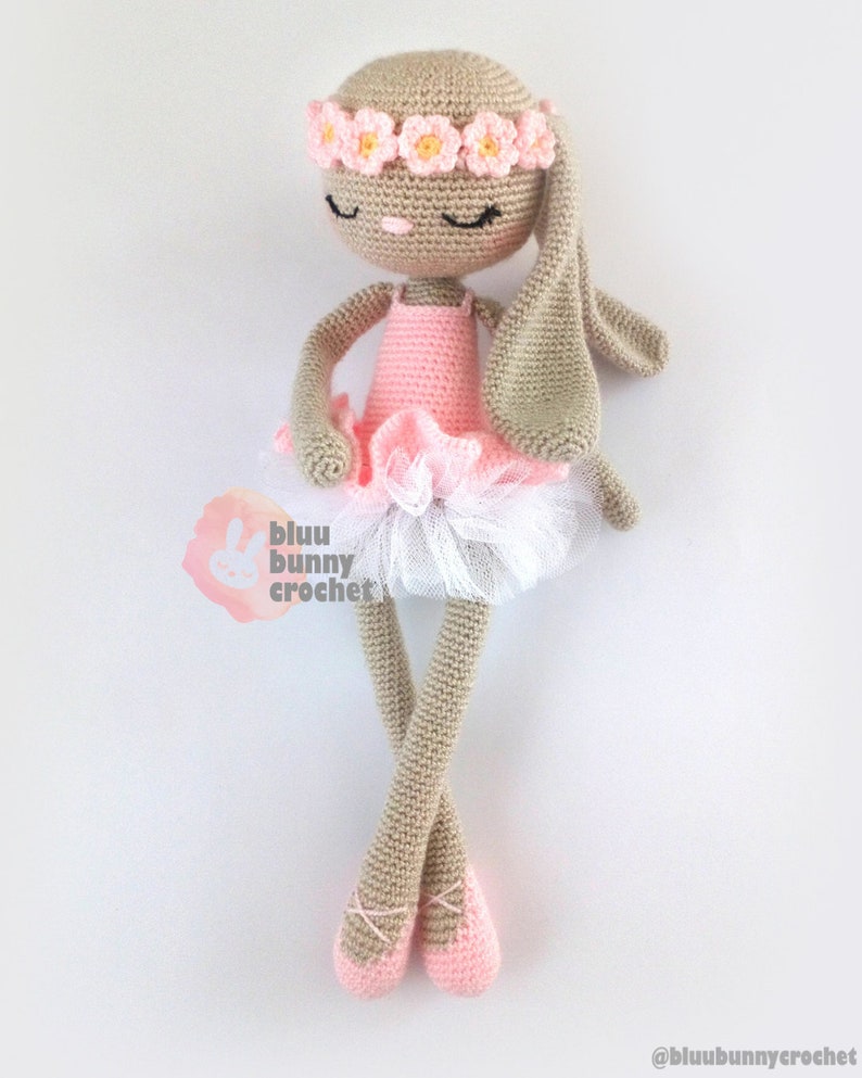 Ballerina Crochet Doll Pattern Pack, 3in1 14,5 inches 37cm Doll Amigurumi Doll Pattern, Bunny, Cat, Unicorn image 6