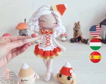 Candy Corn Witch Crochet Patterns: 2in1 Halloween Amigurumi pattern