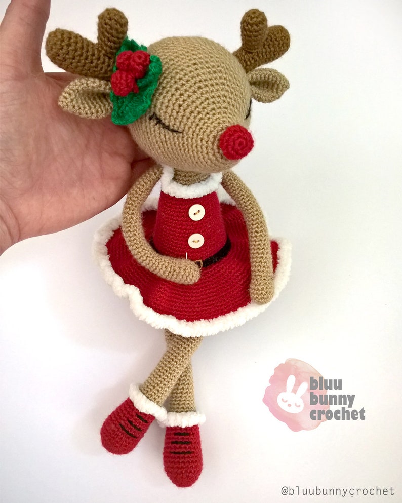 Amigurumi Reindeer Pattern Ballerina Crochet Deer Doll Pattern Christmas Crochet Fawn Decoration Idea for Living Room