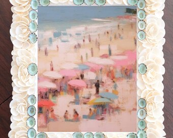 Seashell Picture Frame, Seashell Art, Decorative Shell Frame, Shell Art, Coastal Art, Coastal Collectables, Sea Art, Home Decorations,