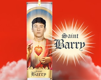 Saint Barry Keoghan Prayer Candle Sticker, Parody, Devotional, Novelty, Funny Celeb Prayer Candle Label