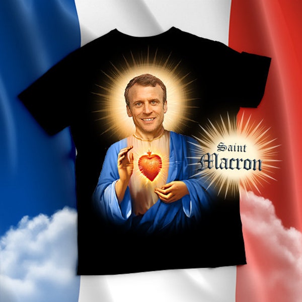 T-shirt de prière Saint Emmanuel Macron, T-shirt de prière politique du divin président français