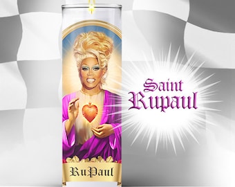 RuPaul Prayer Candle Sticker, Patron Saint Mama Ru, Devotional, Novelty, Funny Celebrity Prayer Candle Label