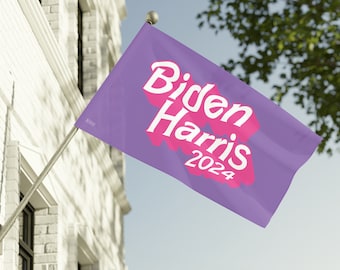 Biden Harris 2024 Flag, Pink Biden Harris Flag, Pink and Purple Banner, Biden Harris Flag