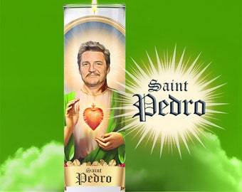 Saint Pedro Pascal Prayer Candle Sticker, Parody, Devotional, Novelty, Funny Celeb Prayer Candle Label