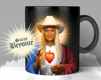 Saint Beyoncé Devotional Mug, Novelty Prayer Parody Celebrity Humor Mug