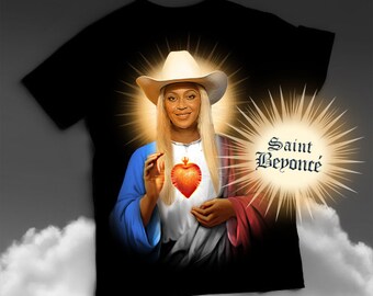 Beyoncé Devotional Prayer Shirt, Patron Saint Beyoncé, Cowboy Carter, Cowgirl Carter Parody, Funny Celebrity Devotional Humor Tee