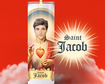 Saint Jacob Elordi Prayer Candle Sticker, Parody, Devotional, Novelty, Funny Celeb Prayer Candle Label