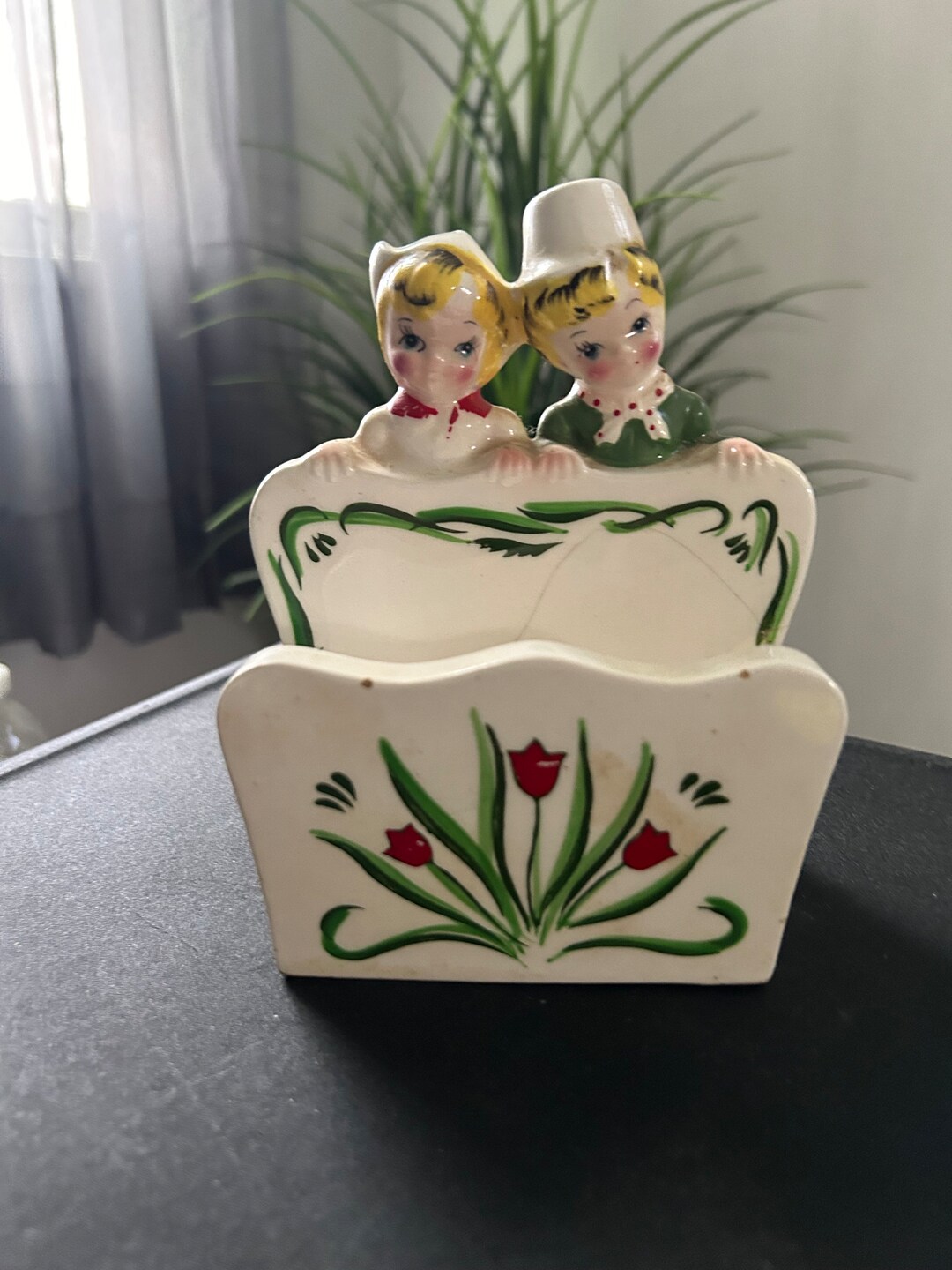 Vintage Tulip Tyme Ceramic Napkin Holder . Dutch Boy and Girl 1950s - Etsy