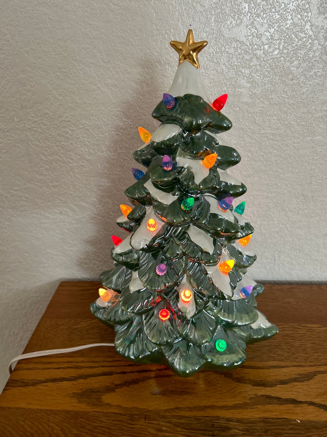 Vintage Ceramic Light up Christmas Tree Etsy