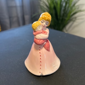 Vintage Norcrest made in Japan Mother and girl baby bell