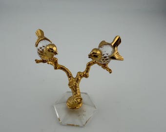 Baccarat France Crystal LOVE BIRDS Doves Figurine Clear 2.5”H X4