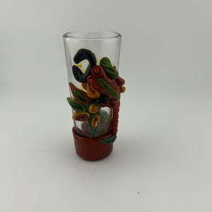 Vintage Handcarved designed shot glass.