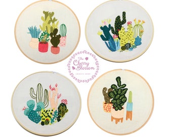 Embroidery Kit For Beginner floral, Modern Plant hand Embroidery Kit with Pattern, Full Kit with Needlepoint Hoop, DIY Craft Kit, Wall art