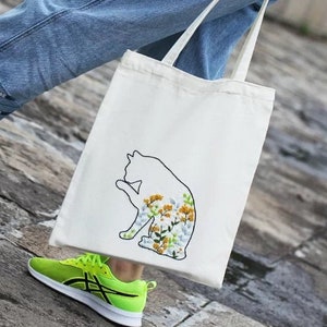 キャンバストートバッグ刺繍キット初心者、モダンな花柄植物柄手刺繍キット、刺繍バッグ DIY クラフト、ニードルポイントフープアート