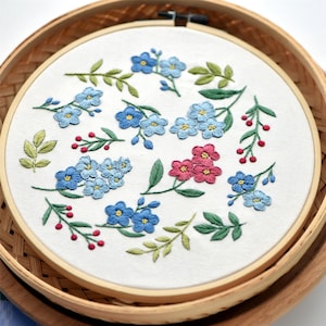 Embroidery Kit For Beginner | Beginner Embroidery Kit, cross stitch| forget me not Embroidery kit| Needlepoint kits| DIY Craft Kit