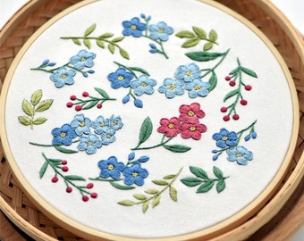 Embroidery Kit For Beginner | Beginner Embroidery Kit, cross stitch| forget me not Embroidery kit| Needlepoint kits| DIY Craft Kit