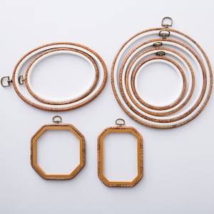 Embroidery Hoops Set plastic embroidery hoop,Cross Stitch Hoop Ring Imitated Wood Display Frame-Circle for Art Craft Sewing