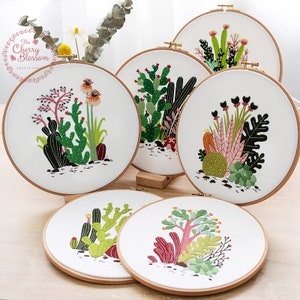 DIY Embroidery Kits  beginner Embroidery kit, embroidery set cross stitch, Hand Embroidery Kit, Needlepoint, Succulent embroidery set