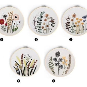 Easy Embroidery Kit Beginner, Modern floral Plant hand Embroidery Kit, Needlepoint Kit, DIY Craft Kit, Crewel embroidery, DIY embroidery set image 5