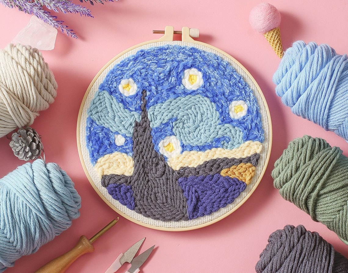 Beginner Punch Needle Kit Adjustable Punch Needle Yarn Etsy