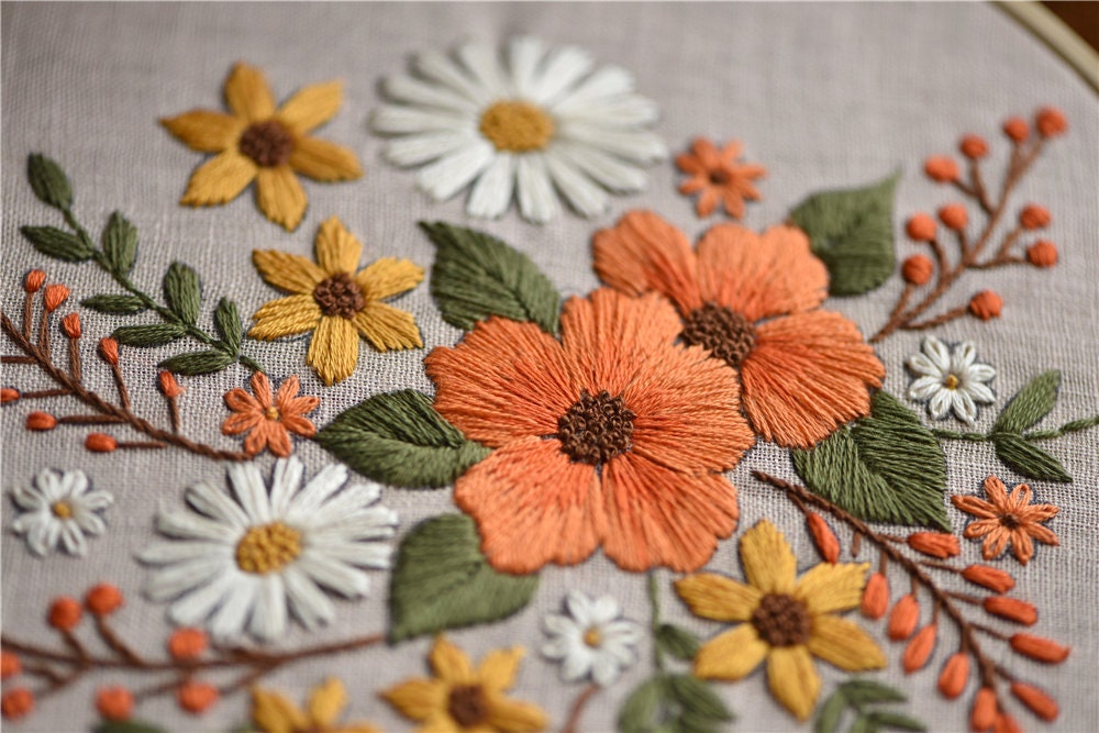 DIY Embroidery Kit Beginner Beginner Embroidery Kit Modern Etsy