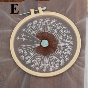 Transparent Embroidery Kit For Beginner, hand Embroidery Kit, Modern Flowers Embroidery Full Kit with Needlepoint Hoop, DIY Craft Kit