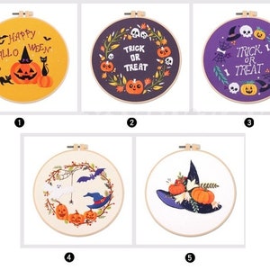 Embroidery Kit beginner, Beginner Embroidery kit, Halloween embroidery kit cross stitch, DIY Embroidery Kit, Needlepoint, Craft image 2