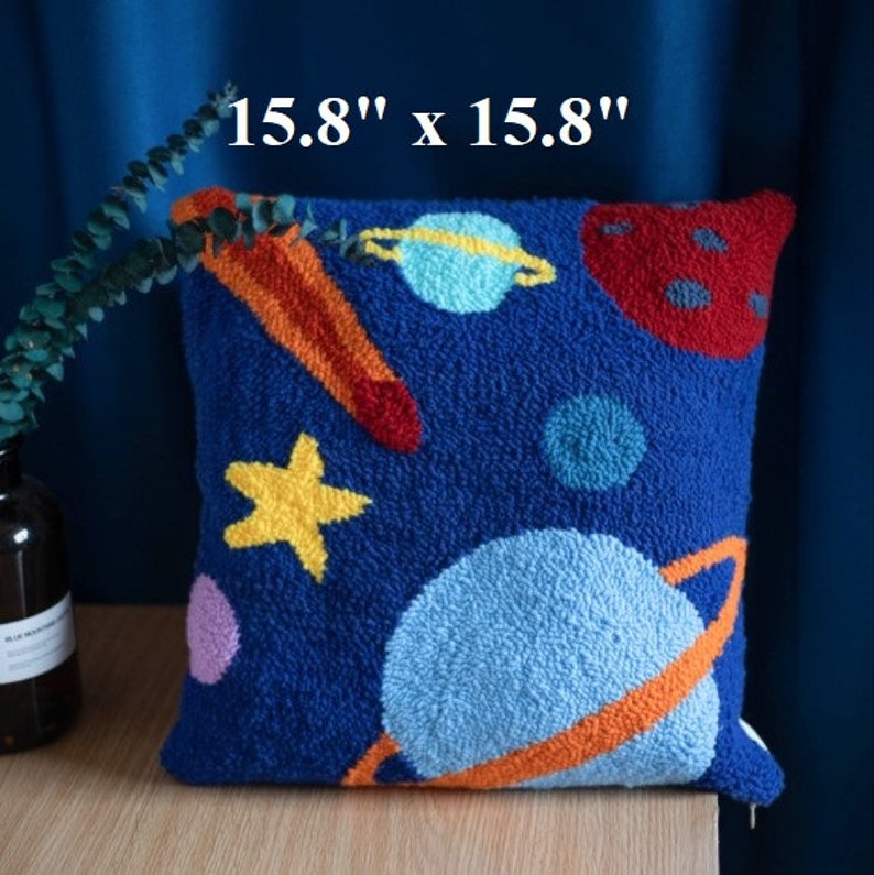 Pillow Cover Punch Needle Kit Punch Needle for Beginner Yarn Etsy