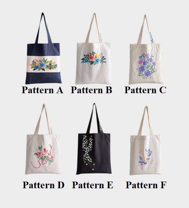 👜 Fanhostco Embroidery Kits Canvas Tote Bag - Beginner's…