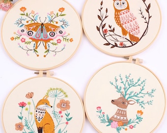 DIY Embroidery Kit beginner, Beginner Embroidery kit, embroidery kit cross stitch, Hand Embroidery kit, Needlepoint, DIY Craft Kit for adult