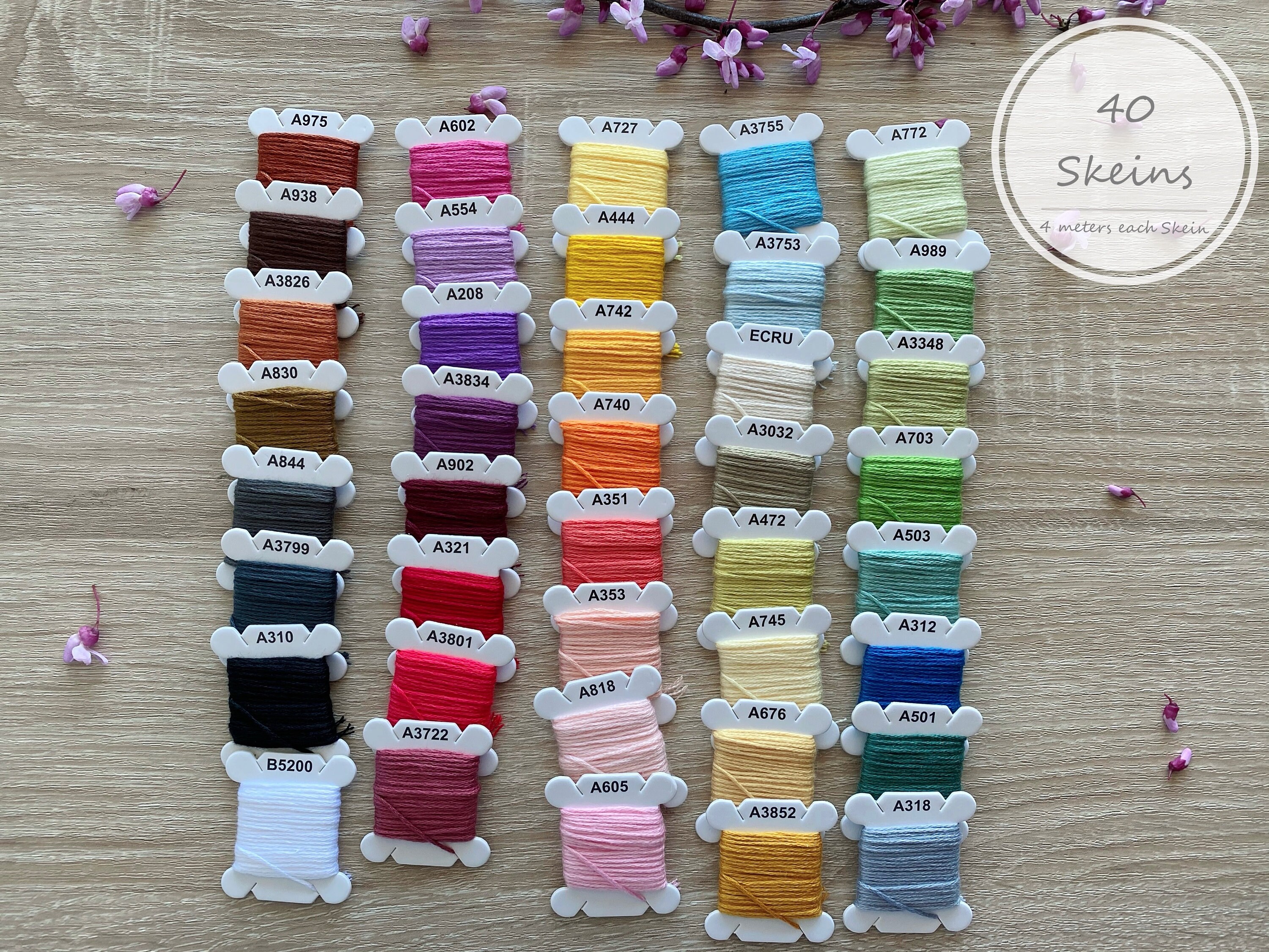 Embroidery Floss for Cross Stitch, Embroidery Thread String Kit, 80 ...