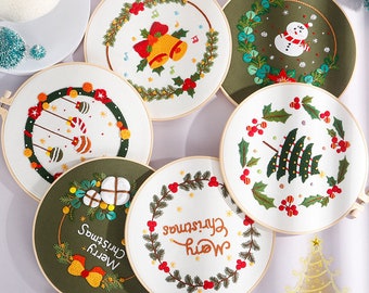 DIY Embroidery Kit beginner, Beginner Embroidery kit, Modern embroidery kit cross stitch, Hand Embroidery Kit, Christmas tree embroidery