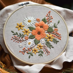 An easy beginner needlepoint kit designed for Kids of all ages. This canvas  which depicts a two daisies is stitch-painted onto 7 mesh needlepoint canvas  and comes with acrylic threads. – Needlepoint