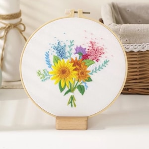 DIY Embroidery Kit beginner, Beginner Embroidery kit, embroidery kit set cross stitch, Hand Embroidery, Needlepoint kits, DIY Craft Kit