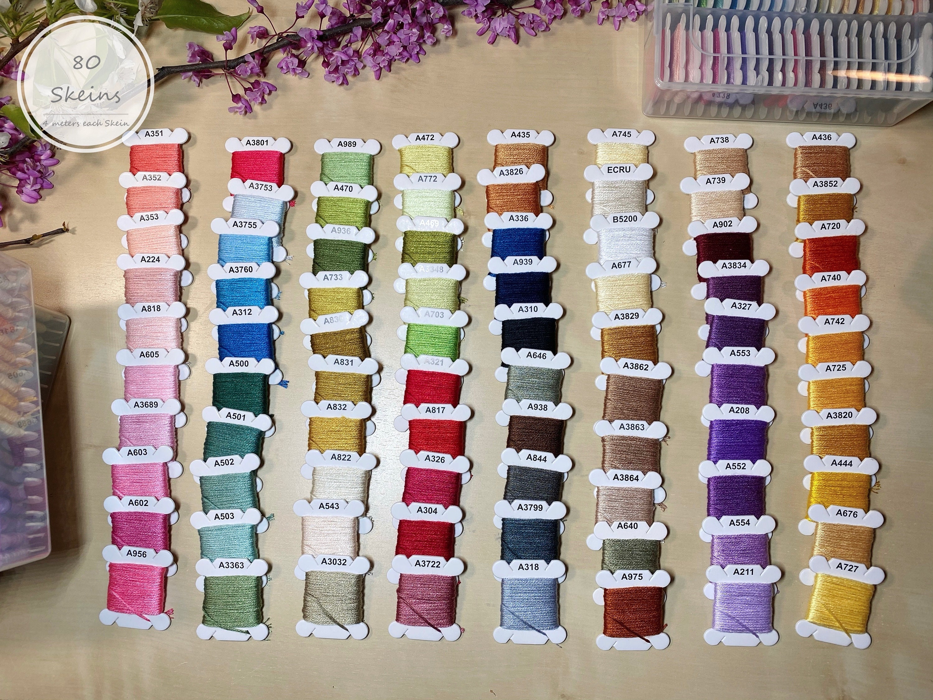 Premium Rainbow Color Embroidery Floss bobbins - Cross Stitch Threads -  Friendship Bracelets Floss - Crafts Floss - 20 Bobbins Per Pack Embroidery