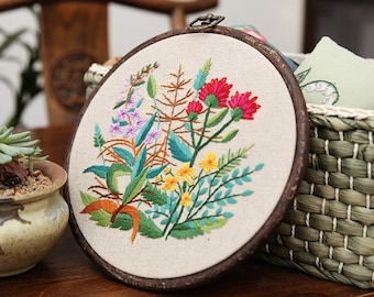 Floral Embroidery Kit Beginner, Embroidery kit floral, embroidery kit modern