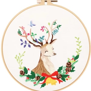 Christmas tree Embroidery Kit beginner, Beginner Embroidery kit, Modern embroidery kit cross stitch, Hand Embroidery Kit, DIY embroidery
