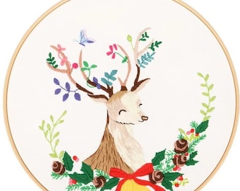 Christmas tree Embroidery Kit beginner, Beginner Embroidery kit, Modern embroidery kit cross stitch, Hand Embroidery Kit, DIY embroidery