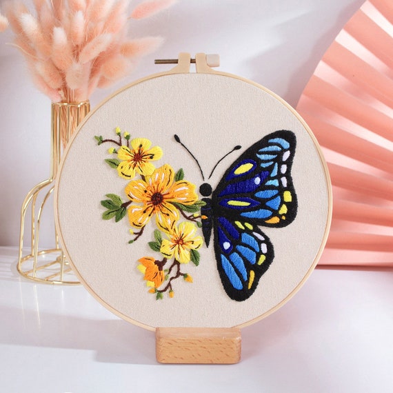 European Style Flower Butterfly Pattern Embroidery Kit Beginner