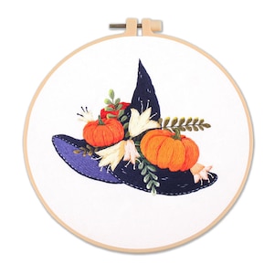 Embroidery Kit beginner, Beginner Embroidery kit, Halloween embroidery kit cross stitch, DIY Embroidery Kit, Needlepoint, Craft Pattern 5